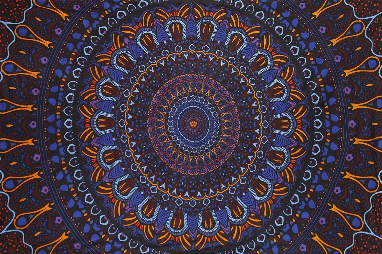 Handmade Cotton 3D Eclipse Psych Art Tapestry Tablecloth Spread 60x90 Inches - Sweet Us