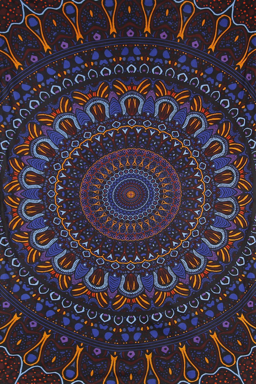 Handmade Cotton 3D Eclipse Psych Art Tapestry Tablecloth Spread 60x90 Inches - Sweet Us
