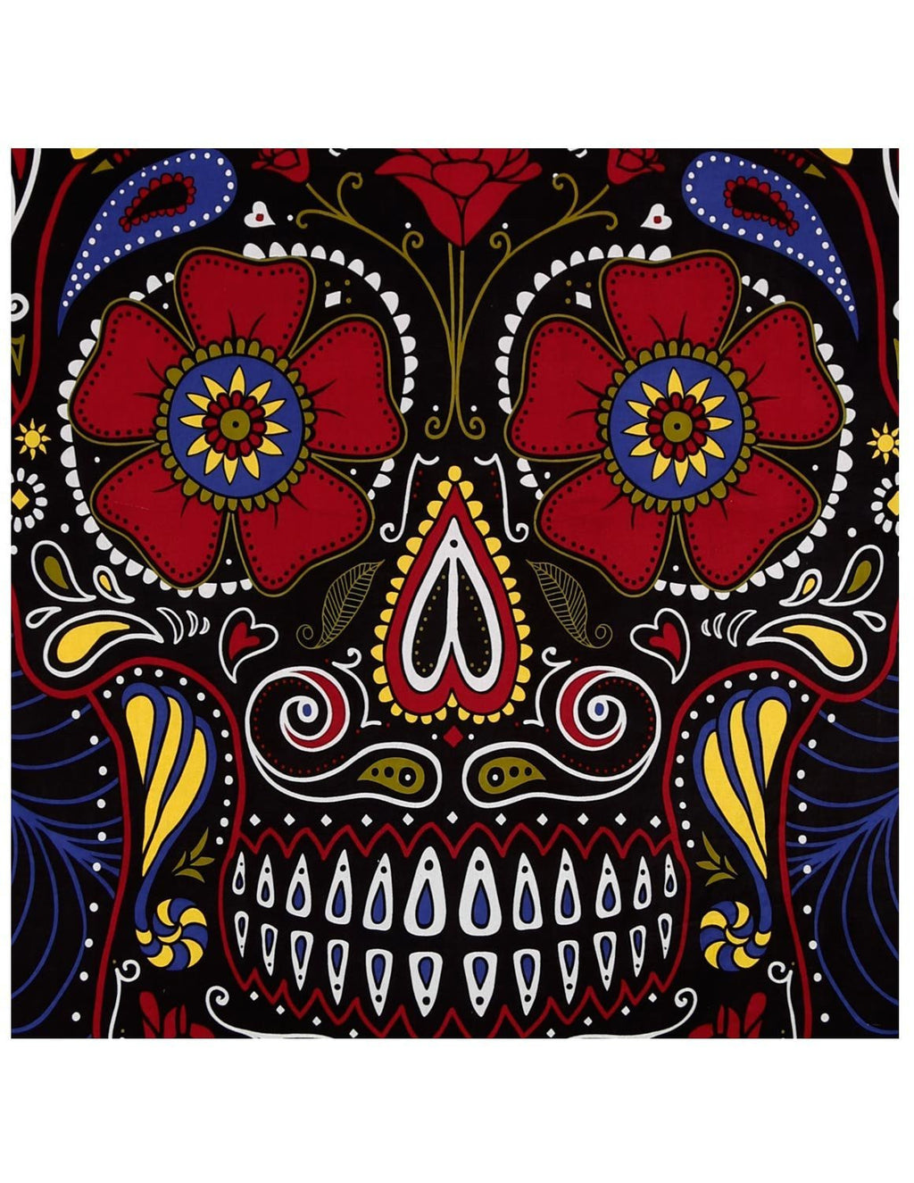 Handmade Cotton 3D Sugar Skull Tapestry Wall Art Beach Sheet 60x90 Inches Blue - Sweet Us