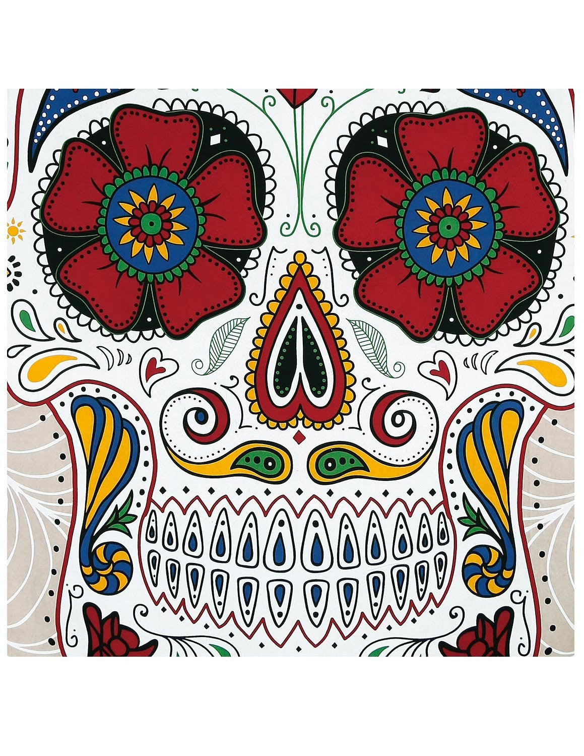 Handmade Cotton 3D Sugar Skull Tapestry Wall Art Beach Sheet 60x90 Inches Red Pink - Sweet Us