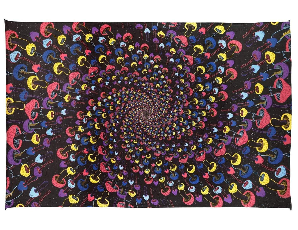 Handmade Cotton 3D Magic Mushrooms Tapestry 60x90 Inches Tablecloth Bedspread Beach Sheet Sun Canopy - Sweet Us