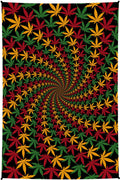 Cotton 3D Rasta Spiral Maple Leaf Tapestry Tablecloth Spread Poster - Sweet Us