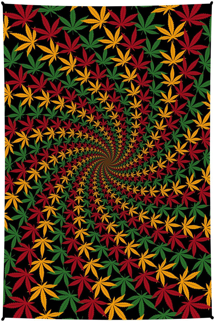 Cotton 3D Rasta Spiral Maple Leaf Tapestry Tablecloth Spread Poster - Sweet Us