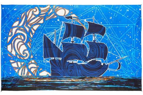 Cotton 3D Glow in the Dark Moon Ship Tapestry Wall Hanging Beach Sheet 60x90 - Sweet Us