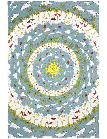 Mandala Tapestry Wall Hang Beach Tropical Sun Tablecloth Beach Sheet 60x90 Blue - Sweet Us