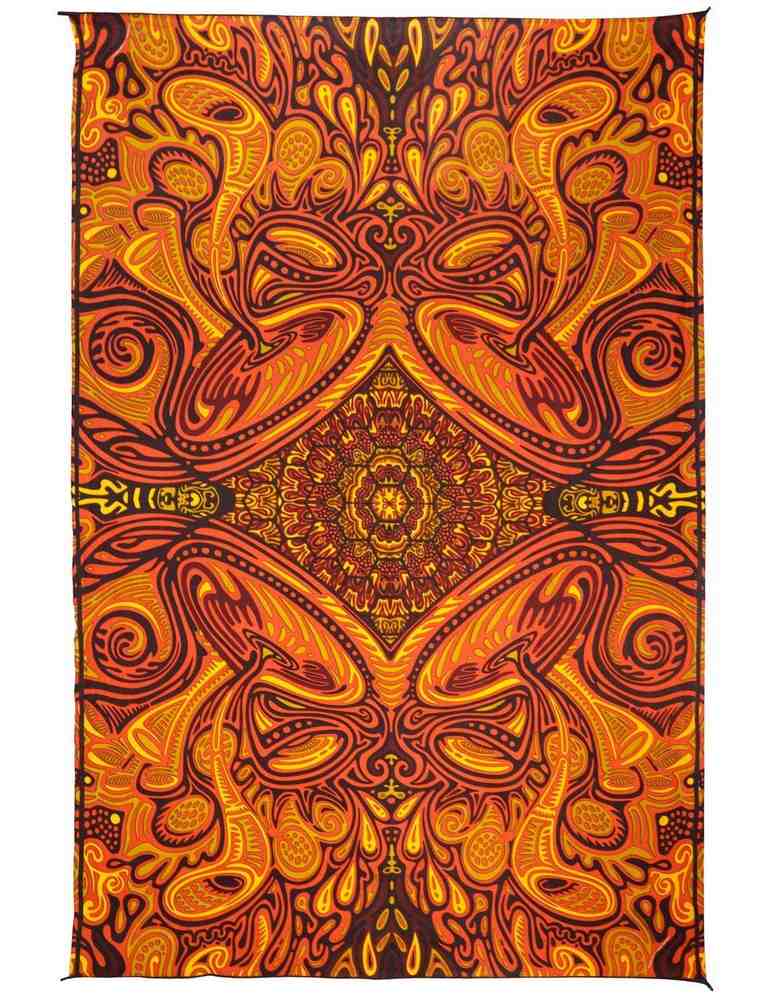 Honey Hive Psych Art Tapestry Wall Hang Cotton Tablecloth Rectangle 60x90 inches - Sweet Us