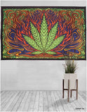 3D Cotton Pot Leaf Marijuana Tapestry Bohemian Wall Hanging 60x90 Inches