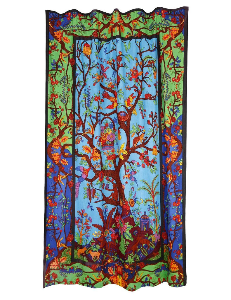 Handmade Cotton 3D Colorful Tree Of LIfe Curtain Drape Panel 56x85 Inches - Sweet Us