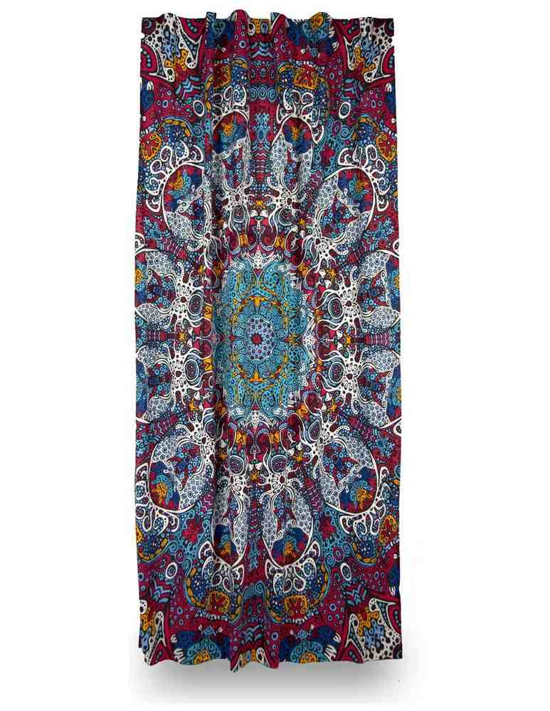 Cotton Psychedelic Sunburst Glow in Dark Curtain Drape Panel 56x85 Inches - Sweet Us