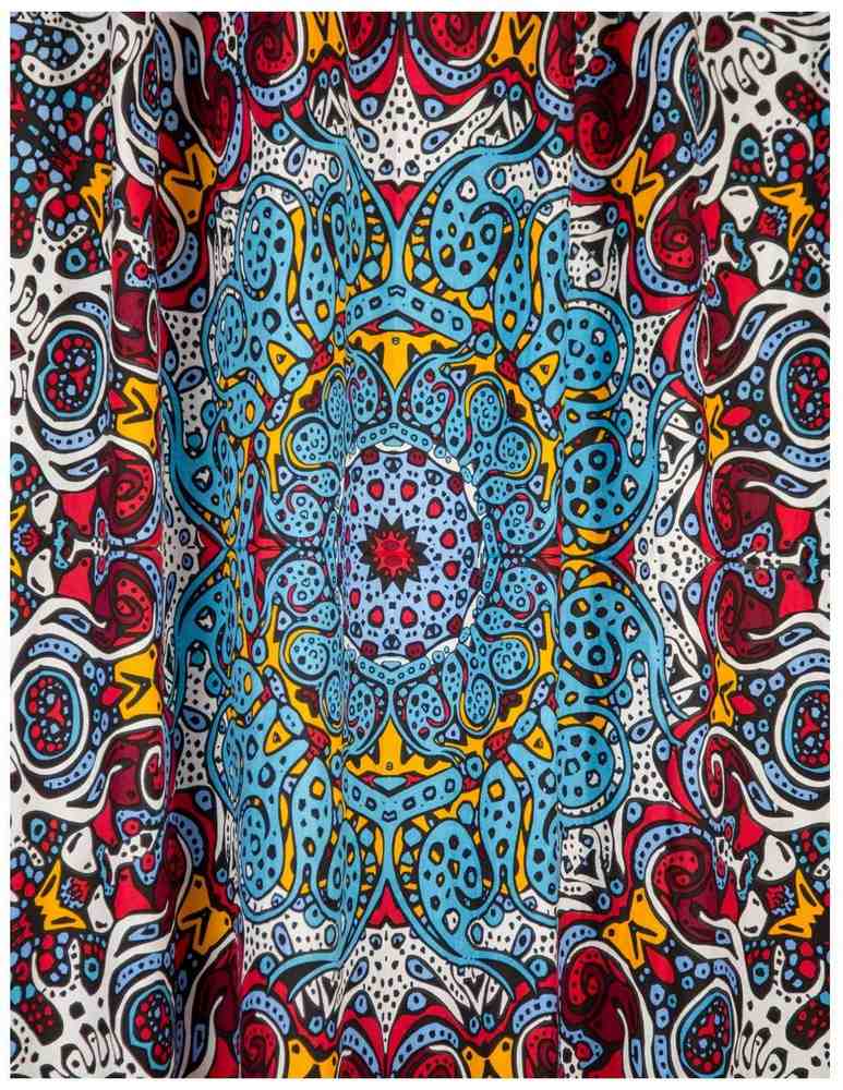 Cotton Psychedelic Sunburst Glow in Dark Curtain Drape Panel 56x85 Inches - Sweet Us