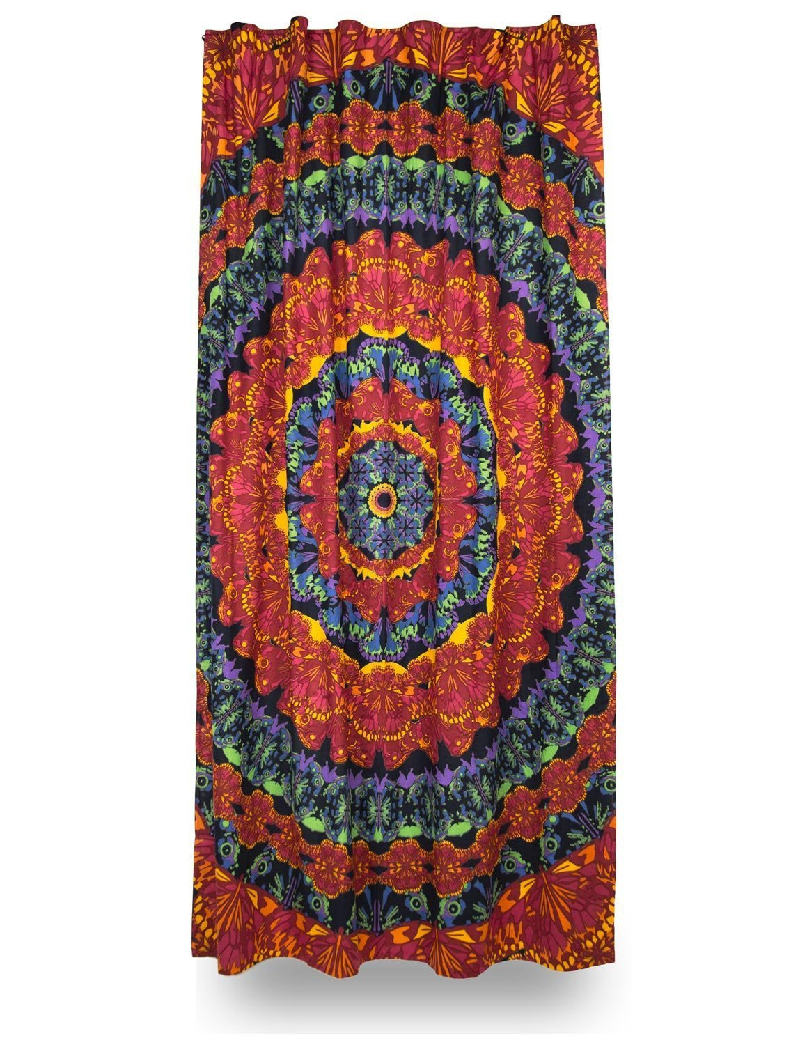 Cotton 3D Butterfly Mandala Curtain Drape Panel 56x85 Inches - Sweet Us