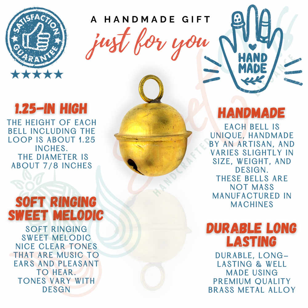 12pcs Light weight Brass Jingle Bells, Sleigh Bells for Home, Christmas Décor