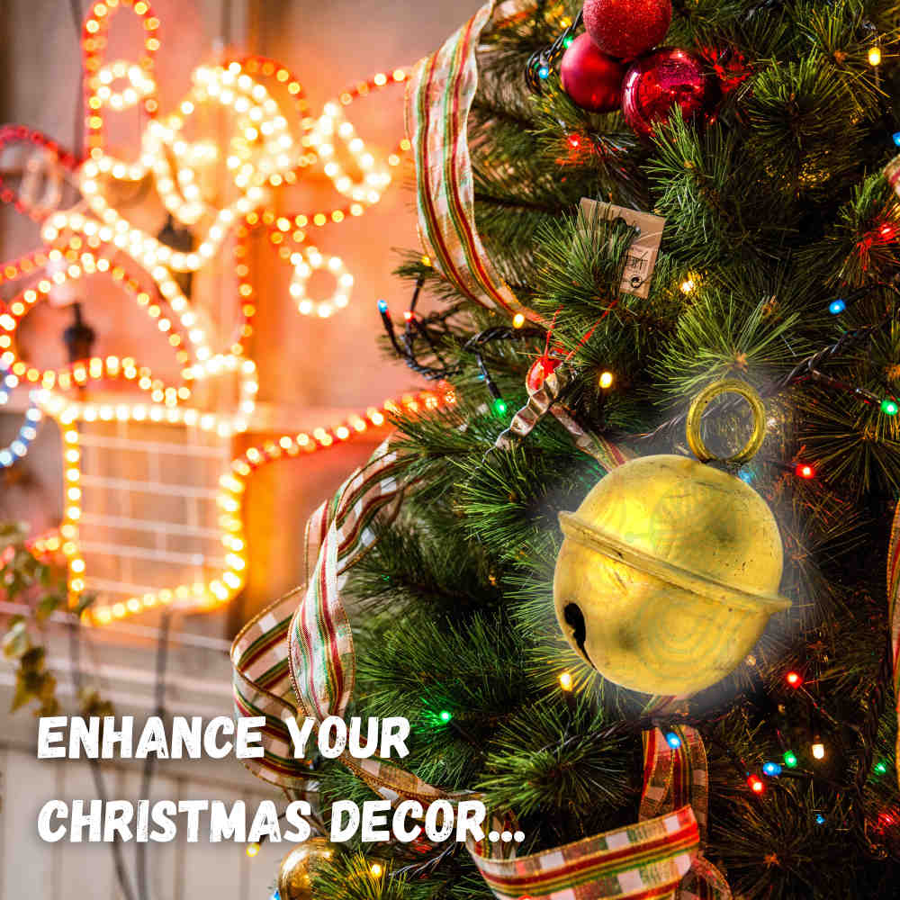 12pcs Light weight Brass Jingle Bells, Sleigh Bells for Home, Christmas Décor