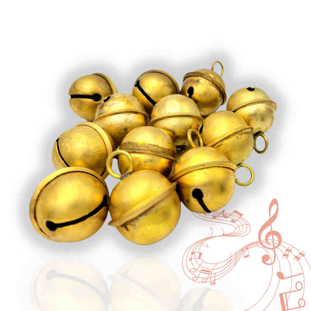 12pcs Light weight Brass Jingle Bells, Sleigh Bells for Home, Christmas Décor