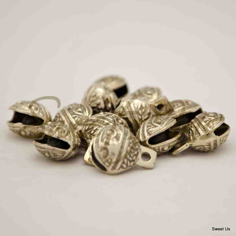 12 Pc Polished Brass Bells, Door Knob, Craft work Anniversary Cattle Party Favor - Sweet Us