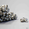 One Hundred 100 0.5" Half Inches High Cross Cut Embossed Chrome Plated Brass Bells - Sweet Us