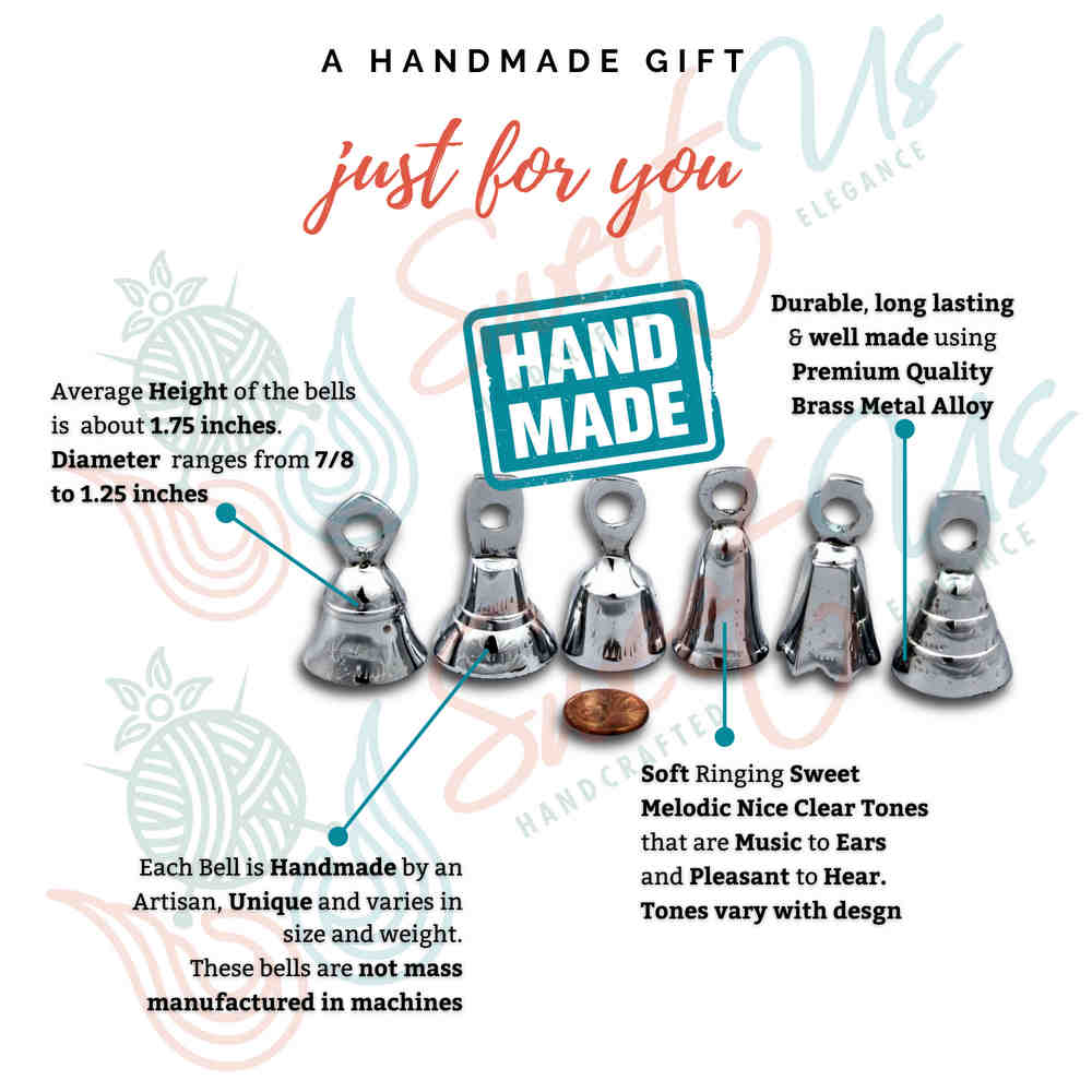 Brass Bells One Dozen Chrome Plated Wedding, Motorcycle Bell Christmas Decor