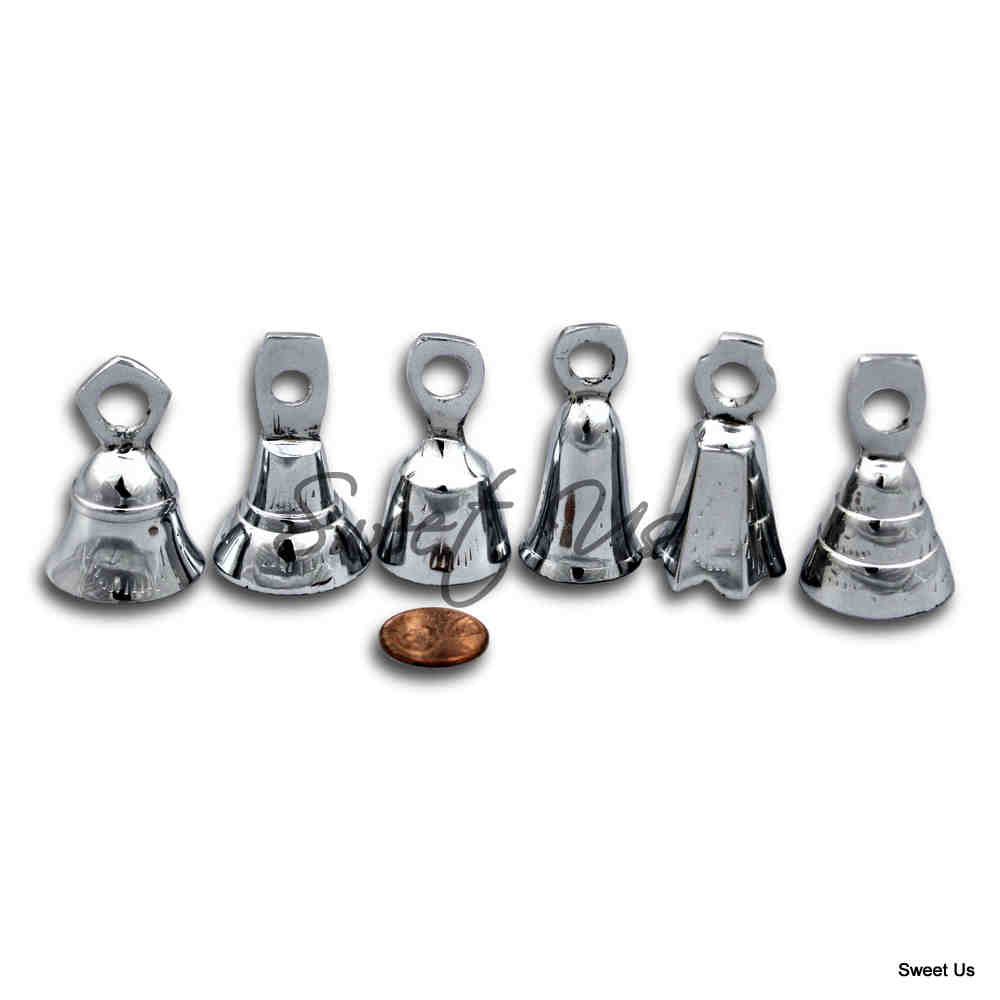 Brass Bells One Dozen Chrome Plated Wedding, Motorcycle Bell Christmas Decor