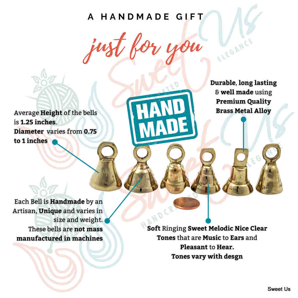 Brass Bells One Dozen Cute Wedding Bells Motorcycle Bell Christmas Decor 5 Sizes