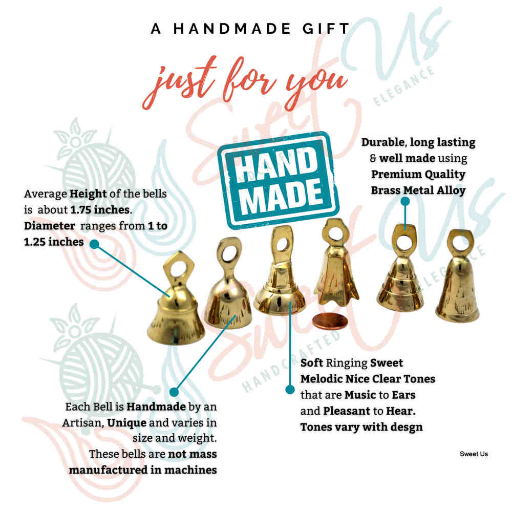 Brass Bells One Dozen Cute Wedding Bells Motorcycle Bell Christmas Decor 5 Sizes