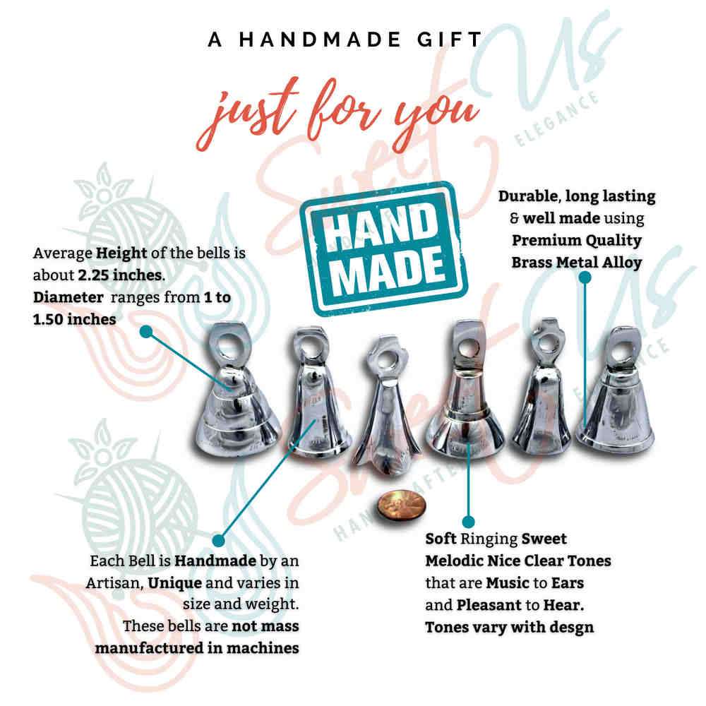 Brass Bells One Dozen Chrome Plated Wedding, Motorcycle Bell Christmas Decor