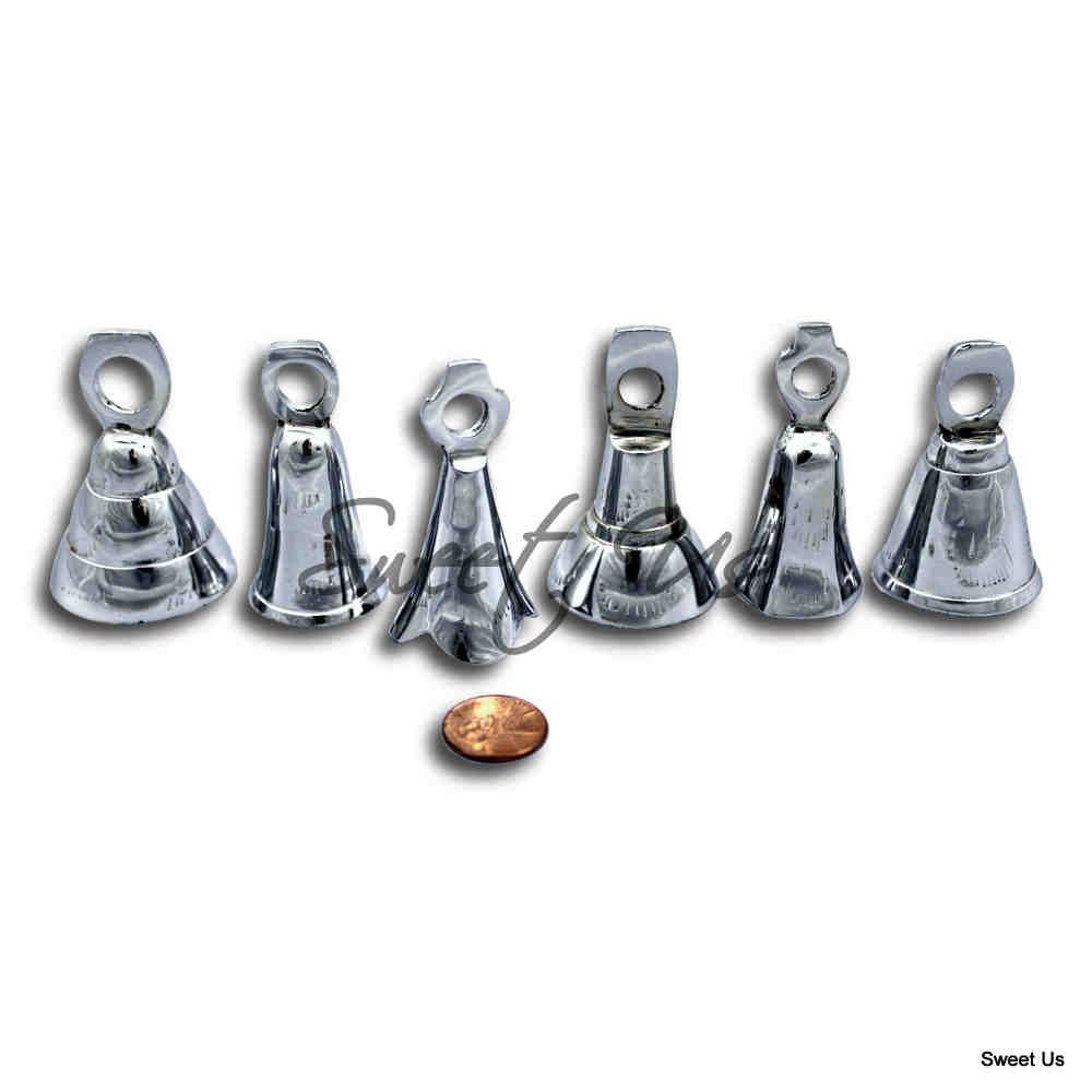 Brass Bells One Dozen Chrome Plated Wedding, Motorcycle Bell Christmas Decor