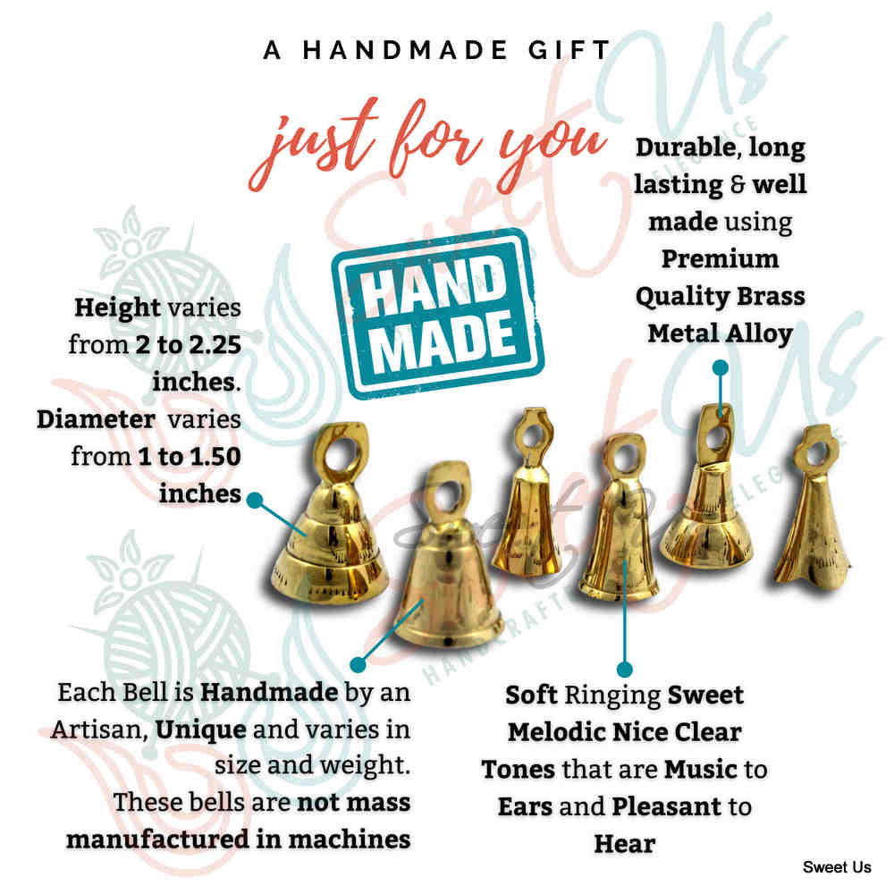 Brass Bells One Dozen Cute Wedding Bells Motorcycle Bell Christmas Decor 5 Sizes - Sweet Us