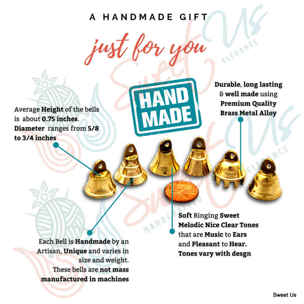 Brass Bells One Dozen Cute Wedding Bells Motorcycle Bell Christmas Decor 5 Sizes