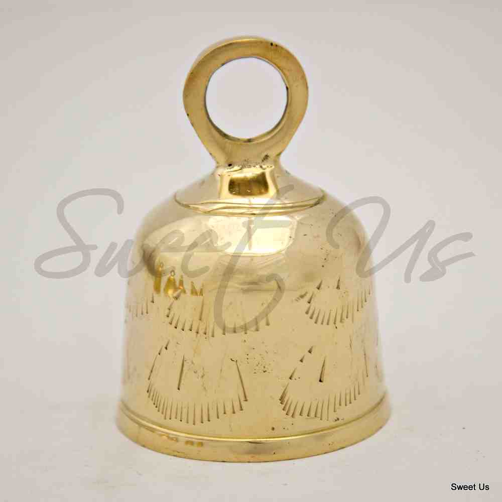 Six 4" High Assorted Design Brass Bells with Ringer Wedding favors Many Uses
