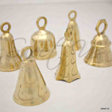 Six 4" High Assorted Design Brass Bells with Ringer Wedding favors Many Uses