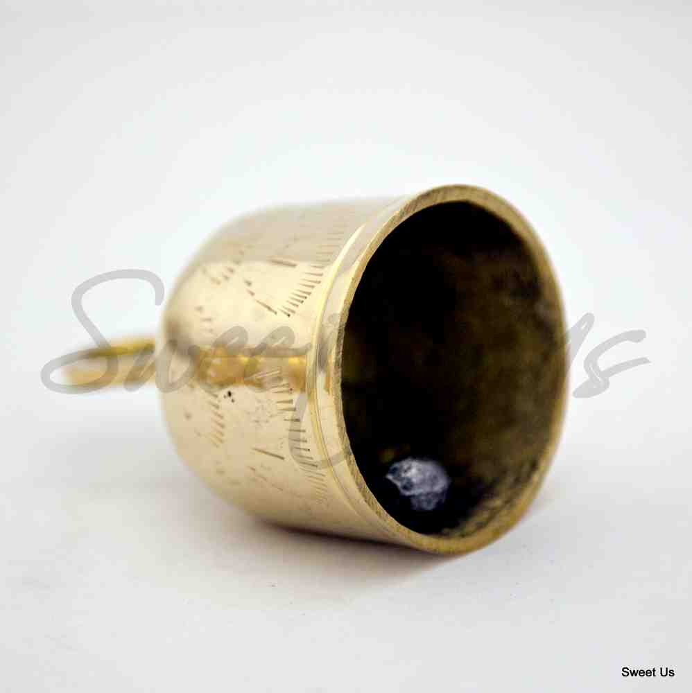 Six 4" High Assorted Design Brass Bells with Ringer Wedding favors Many Uses