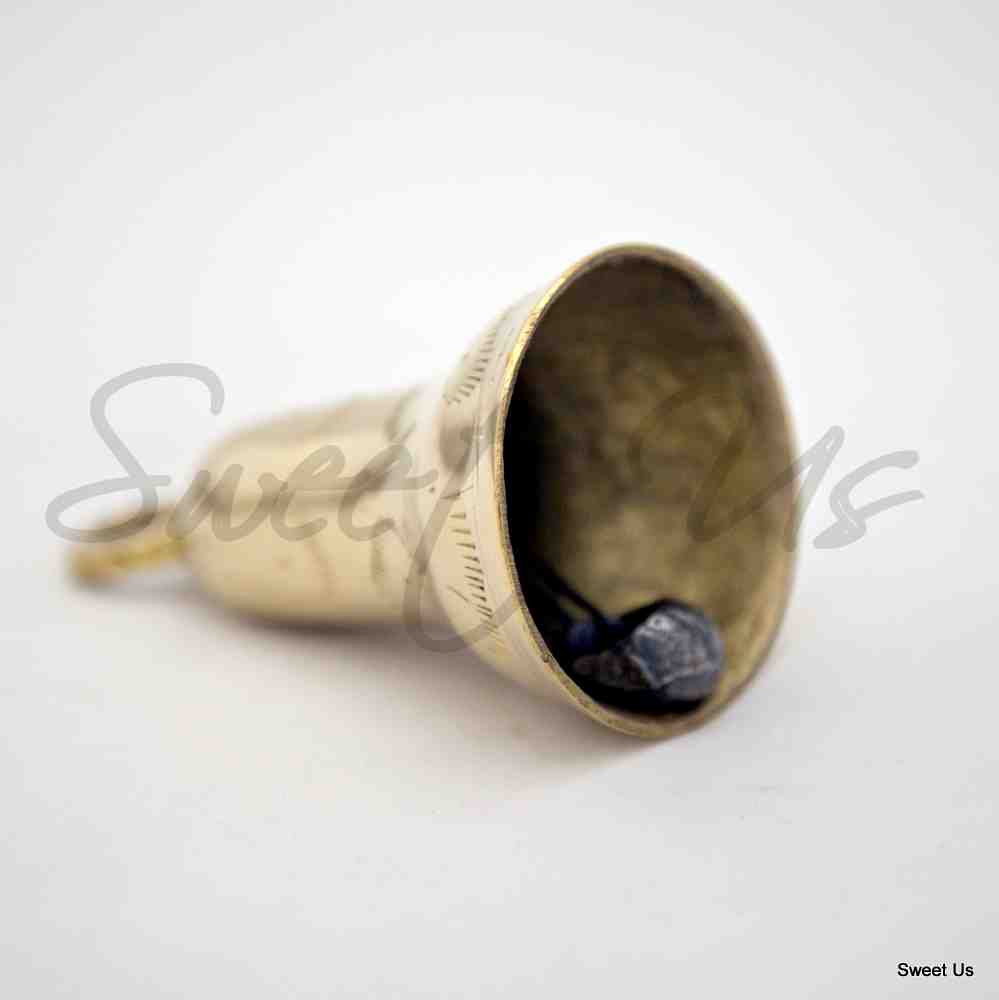 Six 4" High Assorted Design Brass Bells with Ringer Wedding favors Many Uses