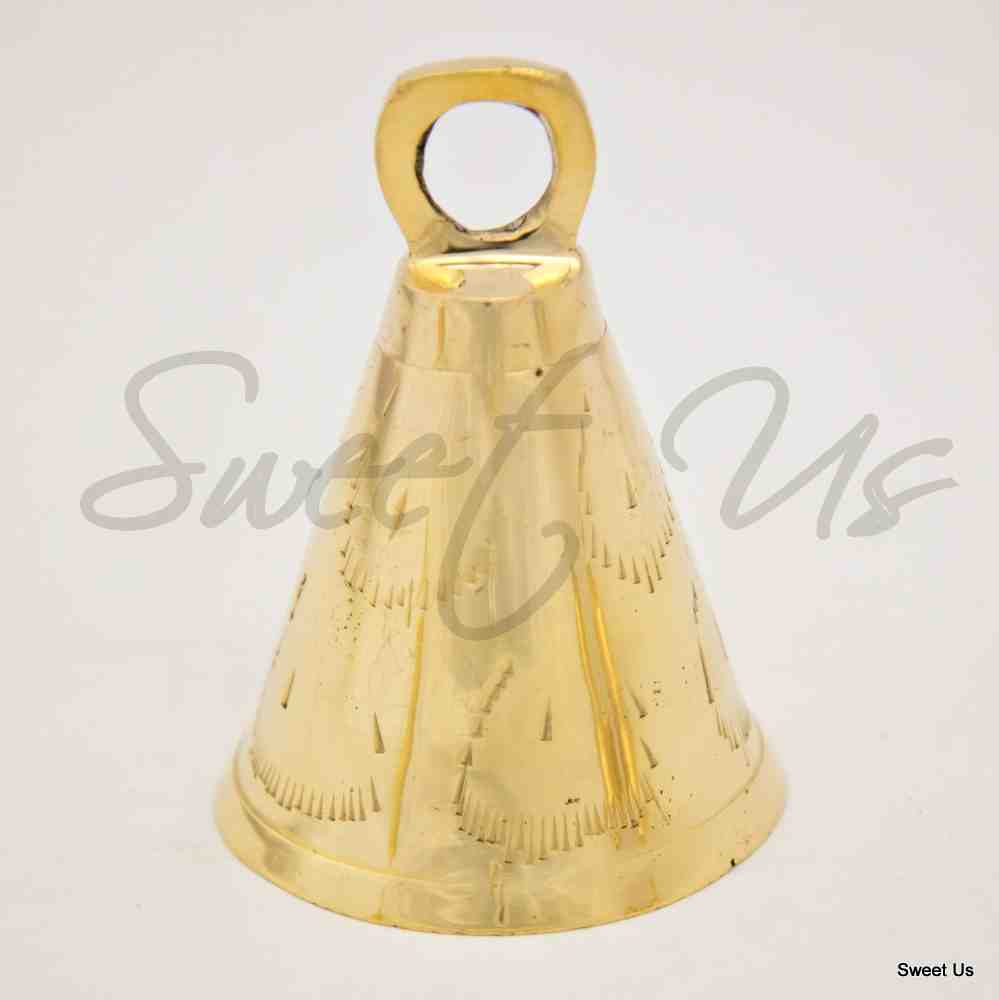 Six 4" High Assorted Design Brass Bells with Ringer Wedding favors Many Uses