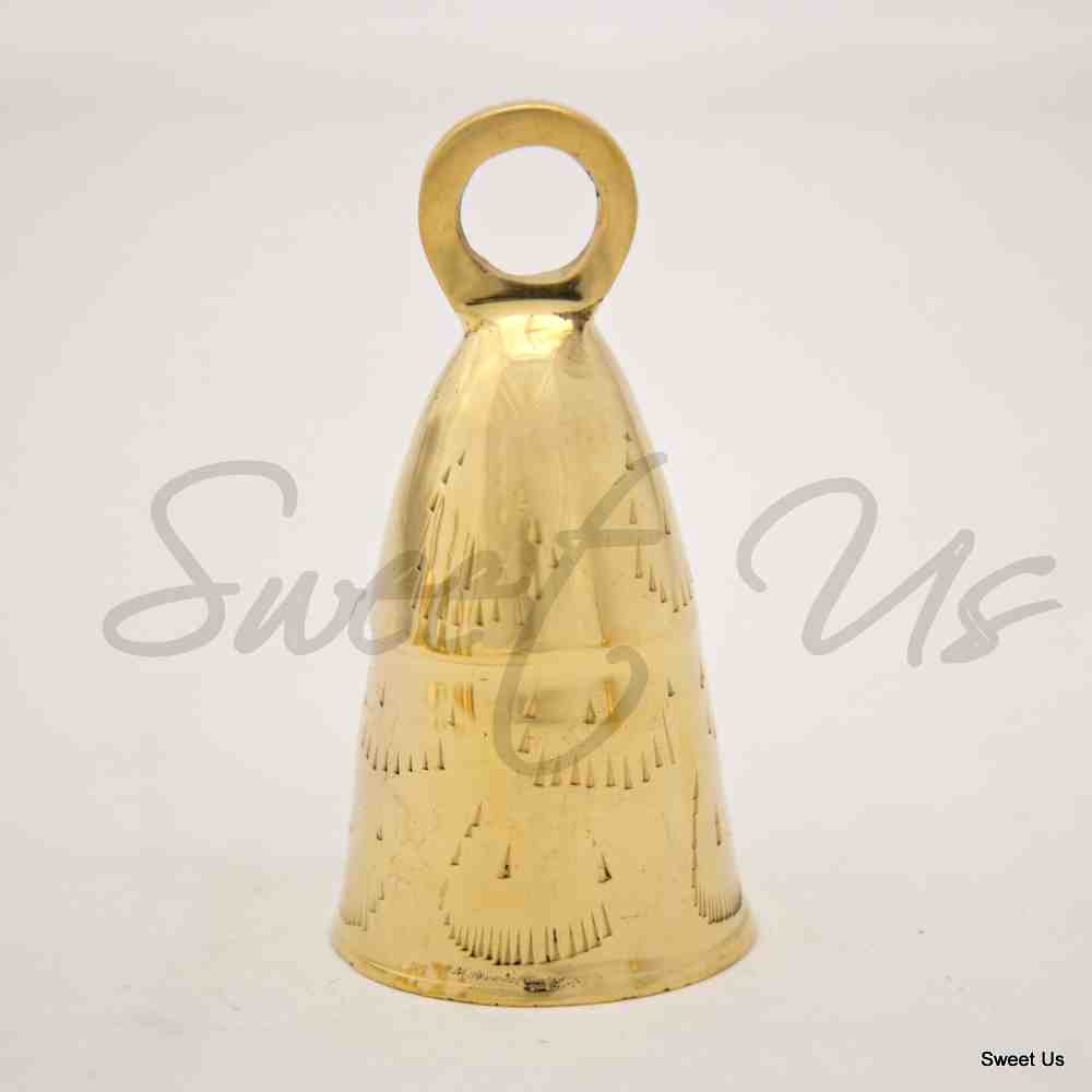 Six 4" High Assorted Design Brass Bells with Ringer Wedding favors Many Uses