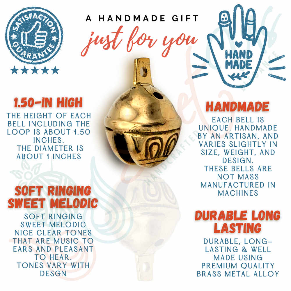 12pcs Polished Brass Jingle Bells, Sleigh Bells for Home, Christmas Decor