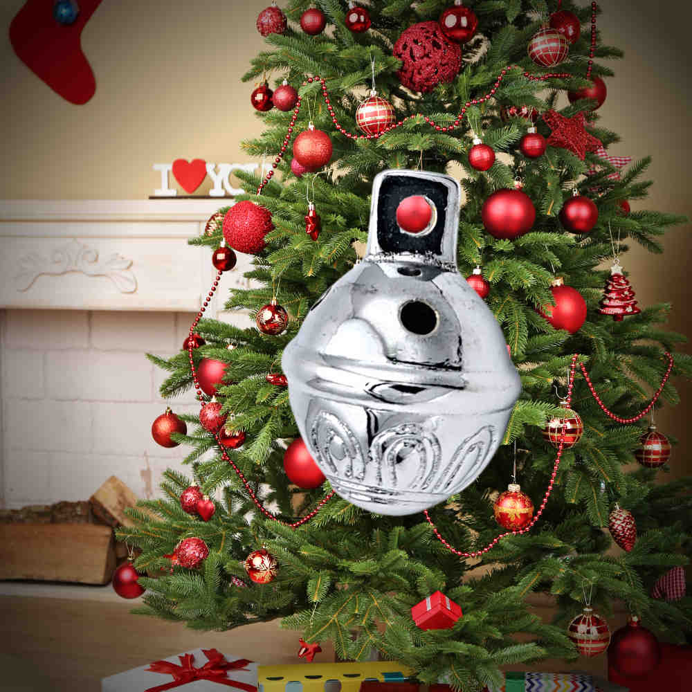 12pcs Chrome Plated Brass Jingle Bells, Sleigh Bells for Home, Christmas Decor