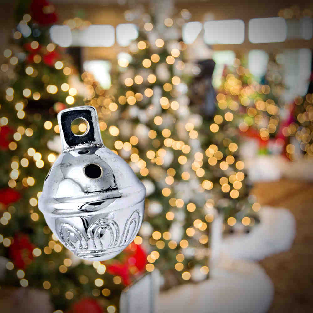 12pcs Chrome Plated Brass Jingle Bells, Sleigh Bells for Home, Christmas Decor