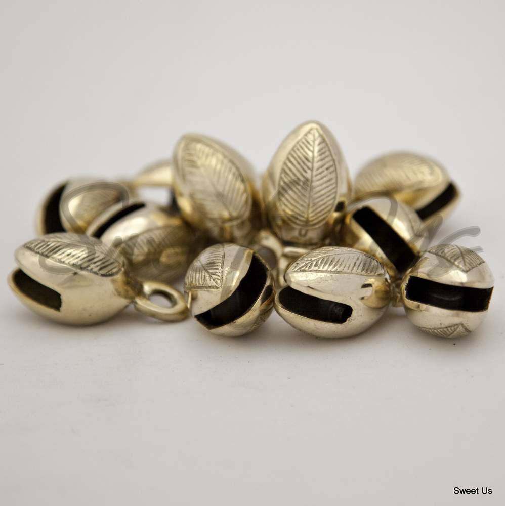 12 pcs 1.5 inch High Acorn Shaped Brass Bells for Door Knob, Craft work, Favors