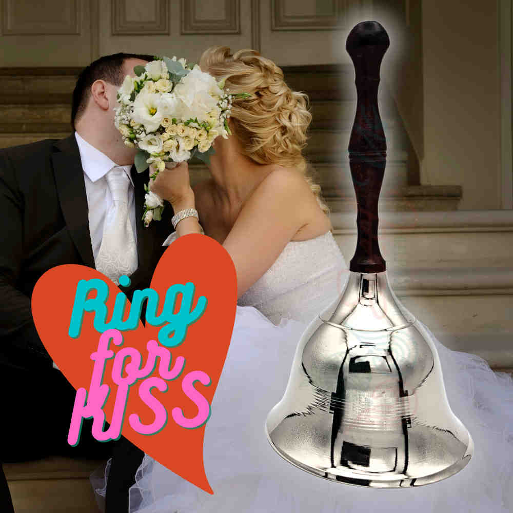 Sturdy Chrome Plated Brass Hand Bell Sweet Melodic Wedding Kiss Bell Service Call