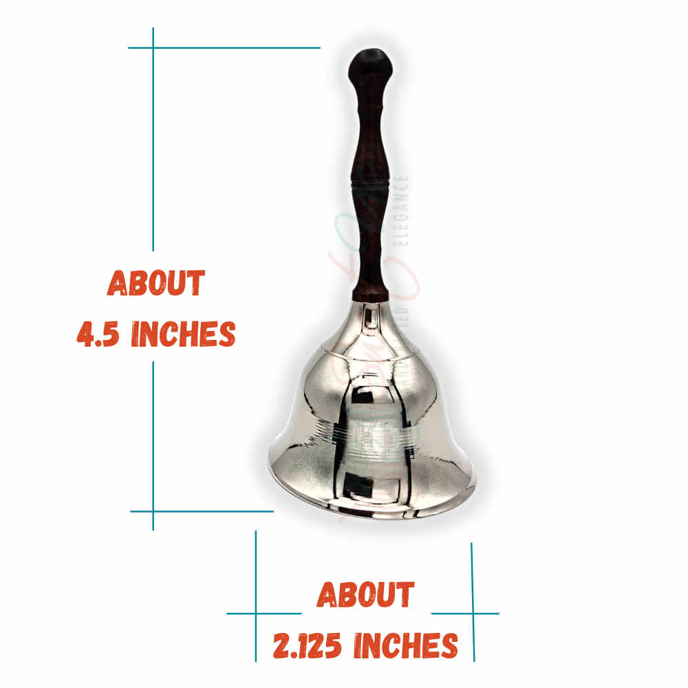 Sturdy Chrome Plated Brass Hand Bell Sweet Melodic Wedding Kiss Bell Service Call