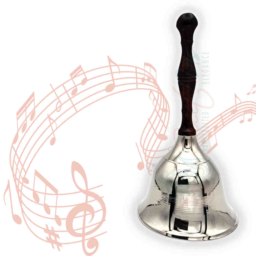 Sturdy Chrome Plated Brass Hand Bell Sweet Melodic Wedding Kiss Bell Service Call