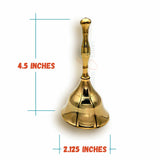 Sturdy Polished Brass Hand Bell Sweet Melodic Wedding Kiss Bell Service Call