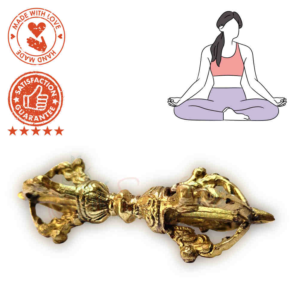 Tibetan Buddhist Antique Brass Dorje Vajra for Meditation, Enlightenment, Wisdom