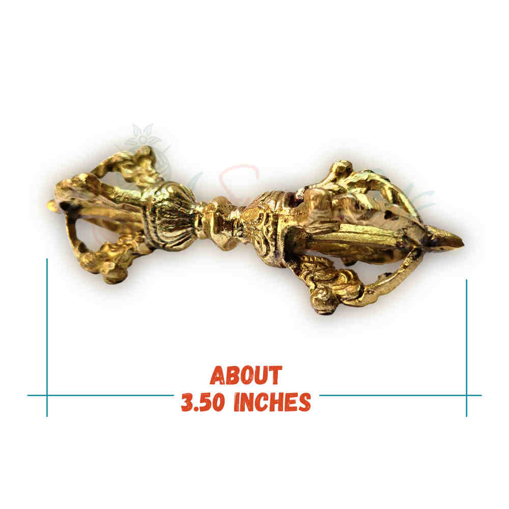 Tibetan Buddhist Antique Brass Dorje Vajra for Meditation, Enlightenment, Wisdom