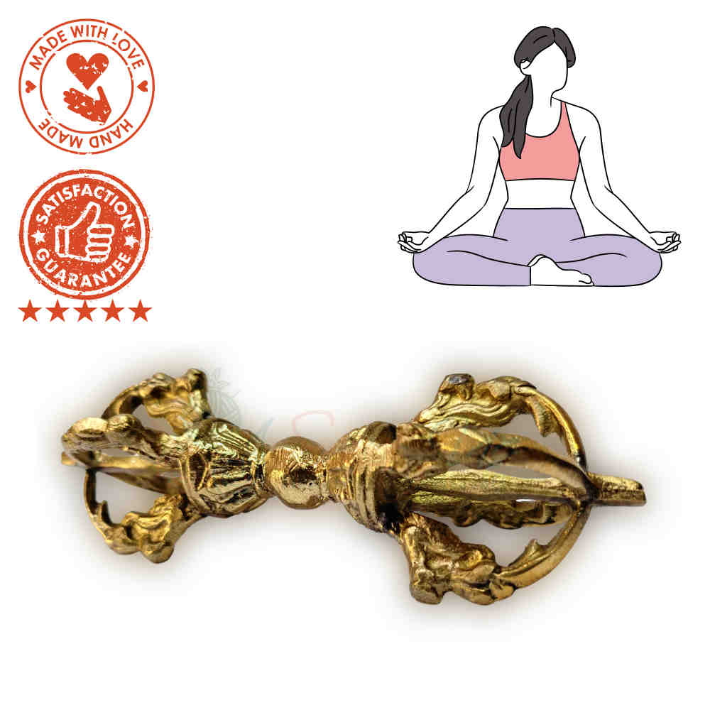 Tibetan Buddhist Antique Brass Dorje Vajra for Meditation, Enlightenment, Wisdom