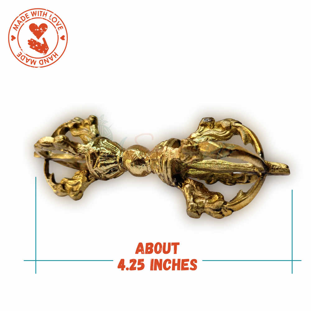 Tibetan Buddhist Antique Brass Dorje Vajra for Meditation, Enlightenment, Wisdom