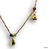 Decorative Beads and Soft Melodic Tiny Vintage Polished Brass Bells on a String