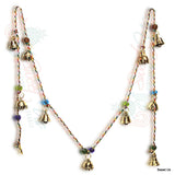 Decorative Beads and Soft Melodic Tiny Vintage Polished Brass Bells on a String