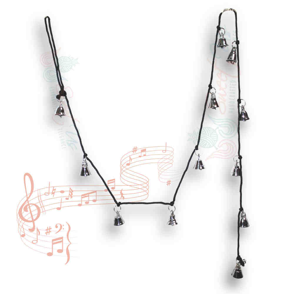 Soft Melodic Tiny Chrome Plated Decorative Vintage Brass Bells on a String
