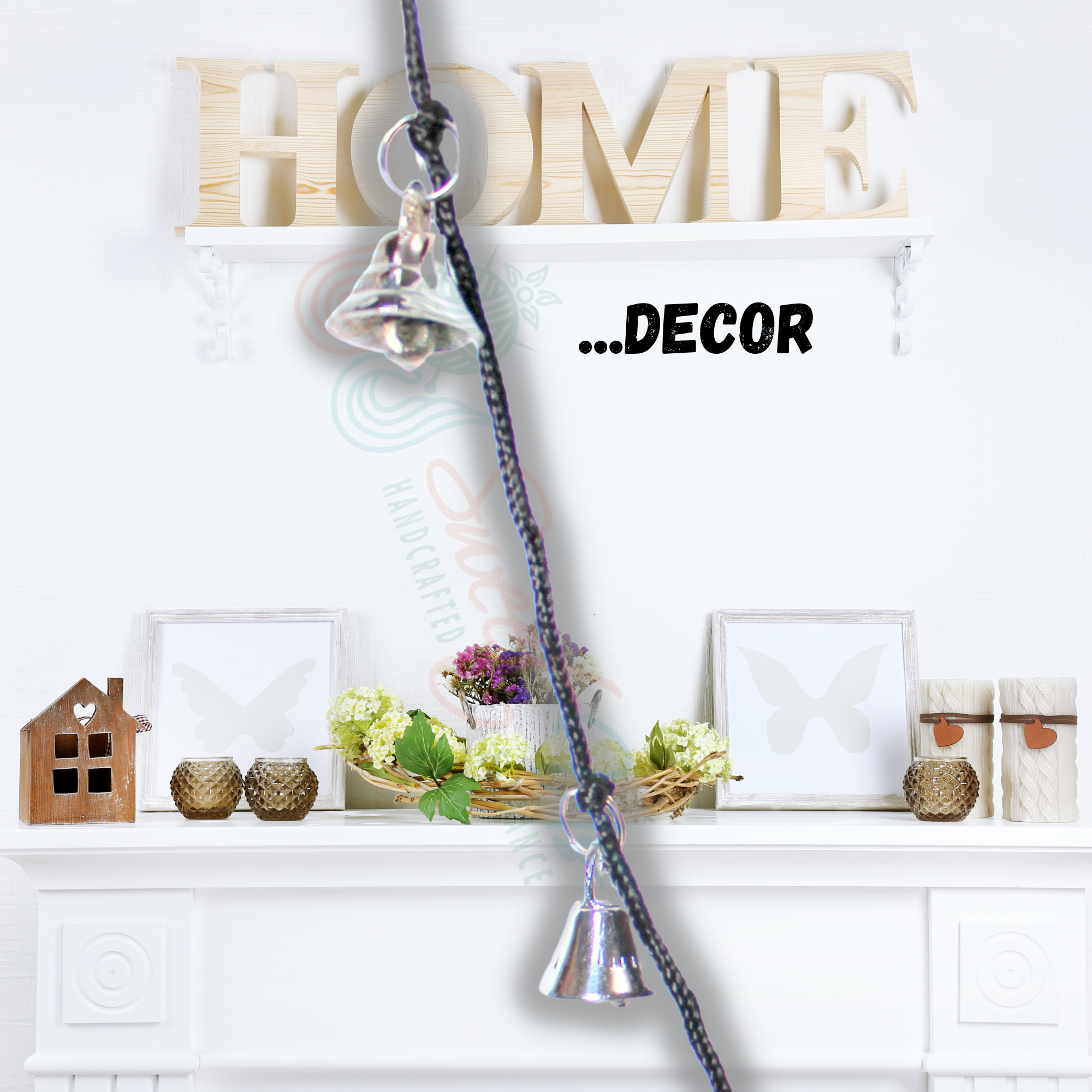 Soft Melodic Tiny Chrome Plated Decorative Vintage Brass Bells on a String